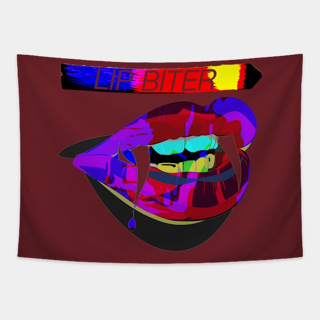 Lip Biter Tapestry by psanchez