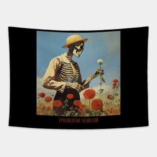 mentally ill but totally chill skeleton Tapestry