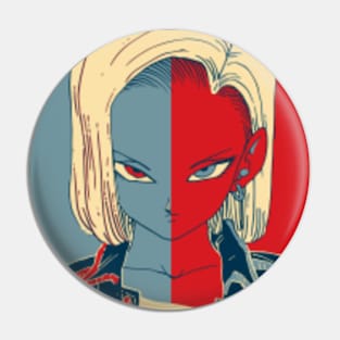 Android 18 Blue & Red Dragon Ball Pin