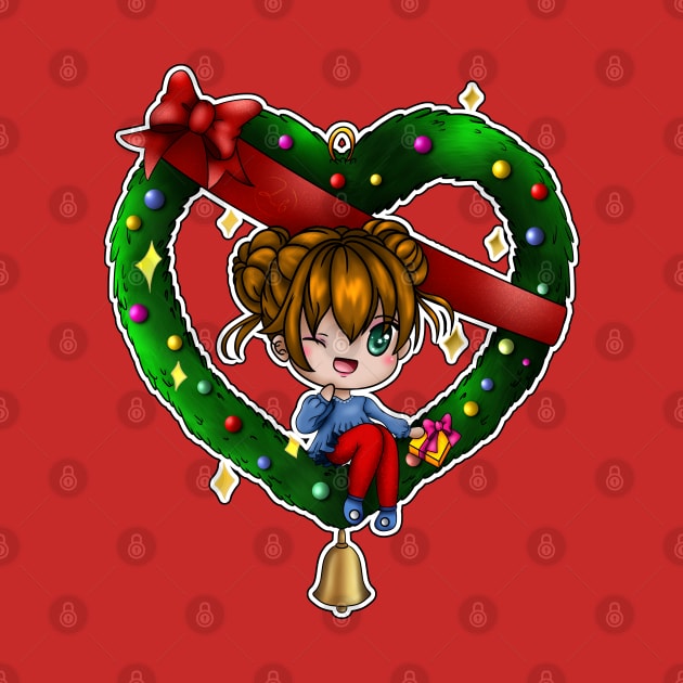 Christmas wreath chibi by Drawers of Drawing