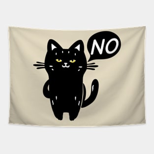 Black cat says no Tapestry