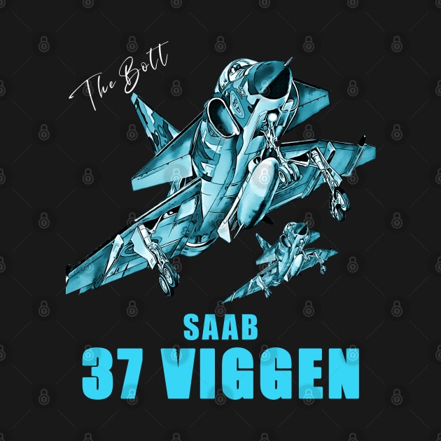 Saab 37 Viggen Swedish Multi Combat Aircraft by aeroloversclothing