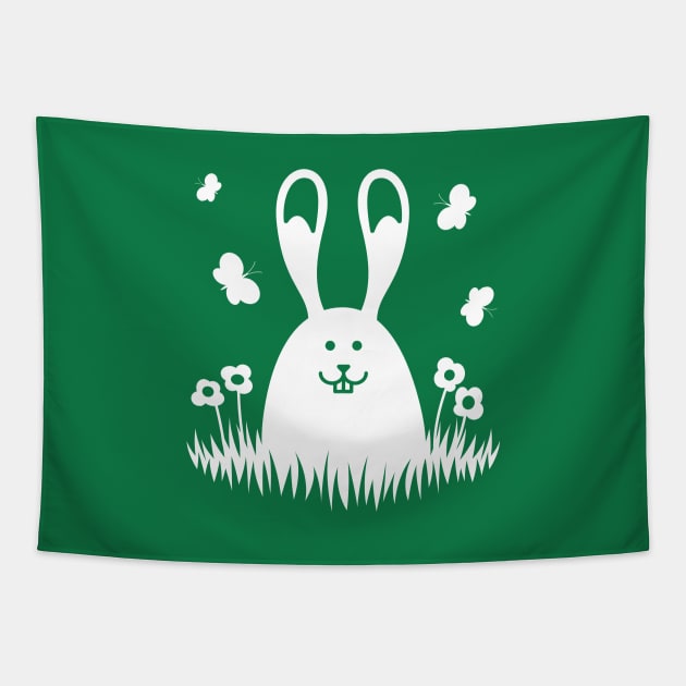 Easter bunny in the grass Tapestry by StefanAlfonso