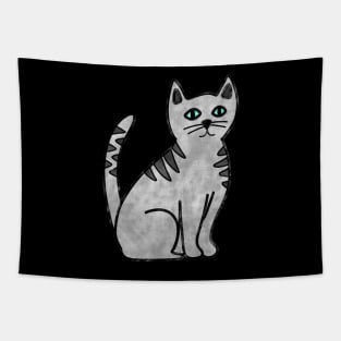 Light Gray Cat Tapestry