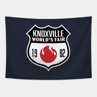 1982 Knoxville World's Fair Retro Shield (Black/Red) Tapestry