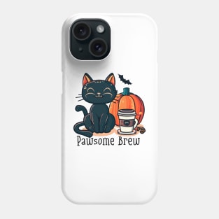 Pawsome Brew | Cat, Pumpkin and a Coffee Phone Case