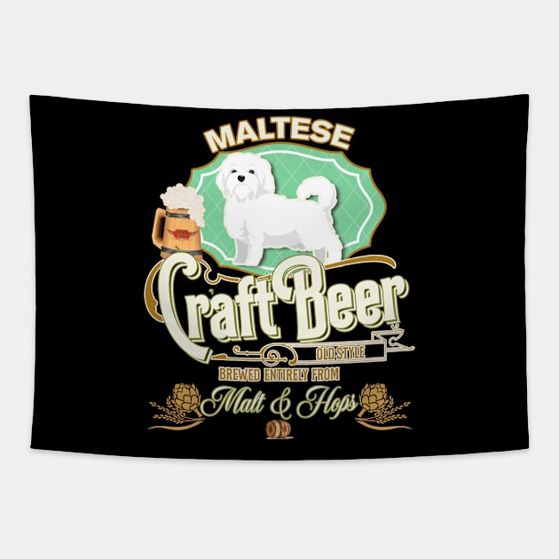 Maltese Gifts - Beer Dog lover Tapestry by StudioElla