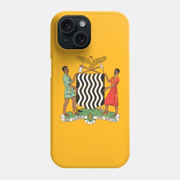 Zambia // Vintage Faded Style Flag Design Phone Case by DankFutura