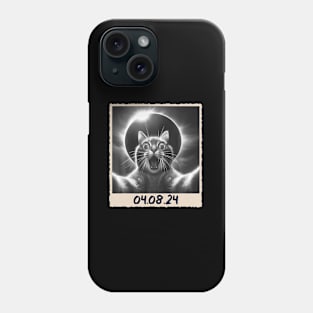 Solar Eclipse 2024 04.08.24 ny Solar Eclipse Cat Selfie Phone Case