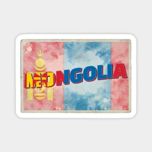 Mongolia Vintage style retro souvenir Magnet