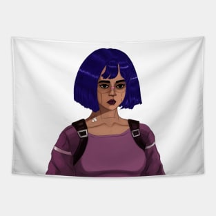 Cute Cyber Retro Girl Tapestry