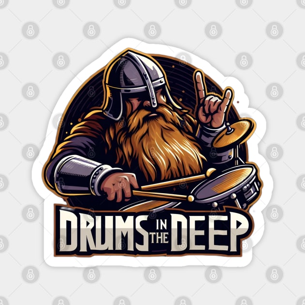 Drums in the Deep - Dwarven Drummer - Fantasy Magnet by Fenay-Designs