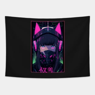 Anime Cat Girl | Quality Anime Design | Chibi Cat Girl Miaw | Manga Anime Art Tapestry