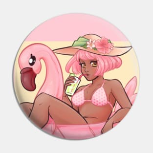 summer flamingo Pin