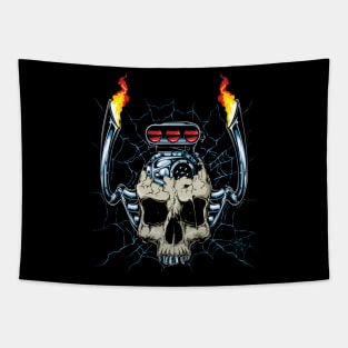 Engine Skull Art T-Shirt Tapestry