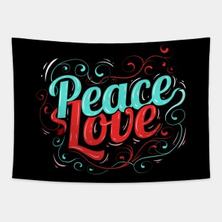 Peace and Love Hippie Human LGBTQ Tapestry