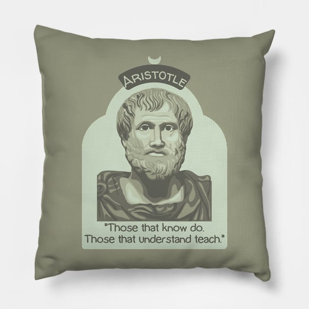 Aristotle Portrait and Quote Pillow by Slightly Unhinged