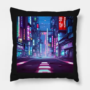 Cyberpunk Street View Pillow