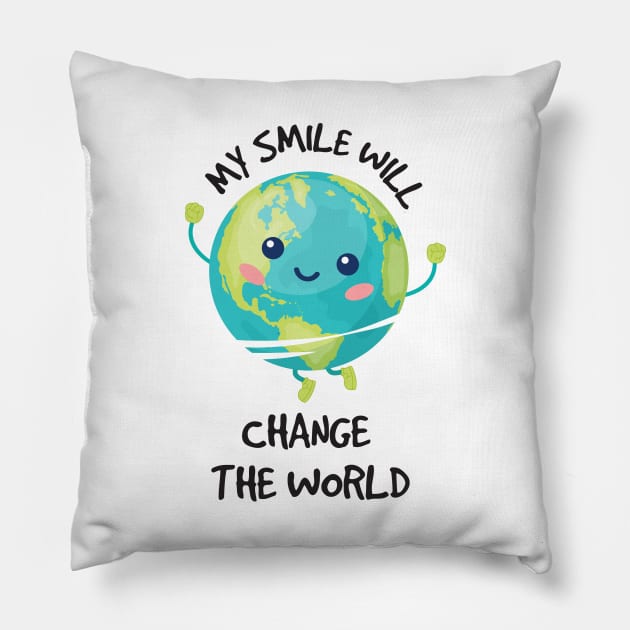 My Smile Will Change The World T-shirt, Unique Gift for Wife or Husband  Funny Gift Father's Day Pillow by DonVector