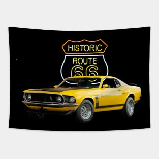 1969 Boss Mustang in our route 66 series on back Tapestry