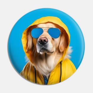 Golden Retriever Yellow Hoodie Pin