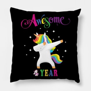 4th Birthday Unicorn Pillow