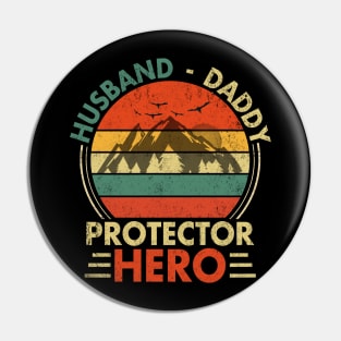 Husband Daddy Protector Hero Gift For Dad Christmas Birthday Pin