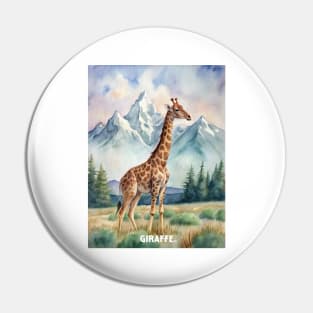 Giraffe Watercolor Pin