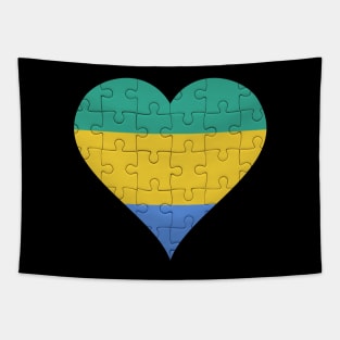 Gabonese Jigsaw Puzzle Heart Design - Gift for Gabonese With Gabon Roots Tapestry