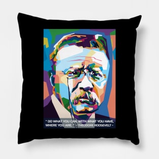 Abstract Popart T.Roosevelt in WPAP Pillow