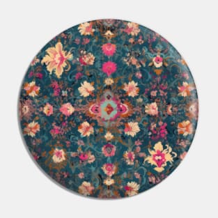 Mystical Tapestry: Vintage Indian Rug Reverie Pin