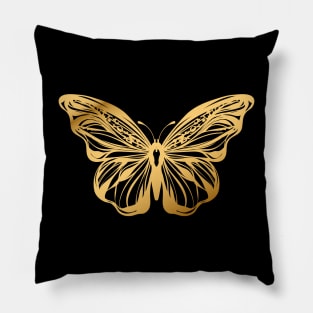 Gold Butterfly Pillow