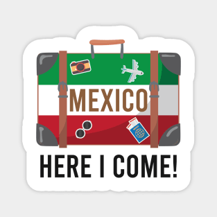 I love Mexico. Mexico flag suitcase travel design Magnet