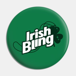 Saint Patrick's Day Bling Shamrock Pun Logo Parody Pin