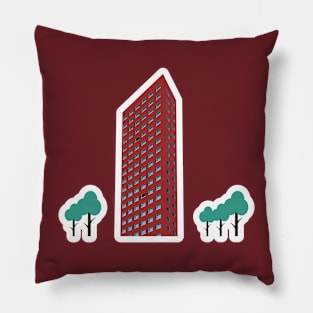 Building Skyscraper in Cityscape Sticker design vector. City Business Tower sticker design vector illustration. Pillow