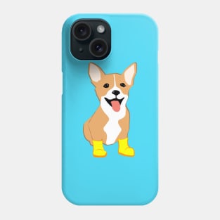 Corgi with yellow boots Phone Case