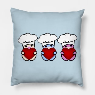 Three Chibis (Chefs) Pillow