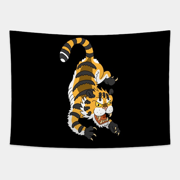 tattoo tiger Tapestry by JJadx