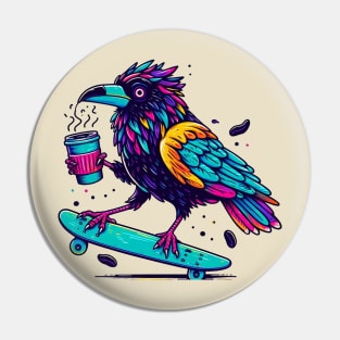 Cawfee Crow Pin