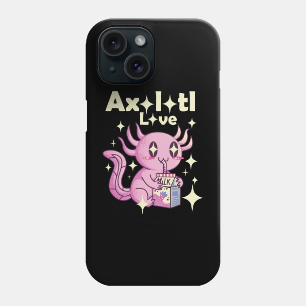 Kawaii Axolotl Phone Case by ArtRoute02