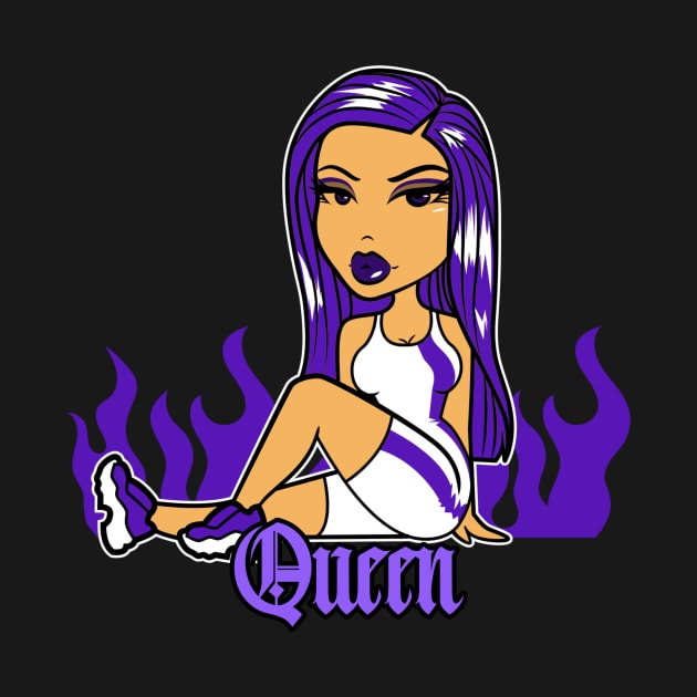 Queen Doll girl Purple-Out v1 by Just In Tee Shirts