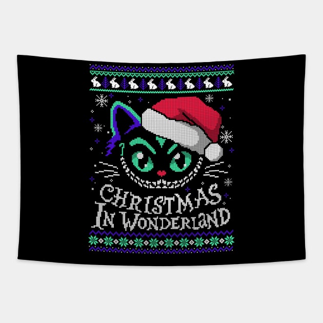 Christmas in wonderland ugly christmas sweater Tapestry by NemiMakeit