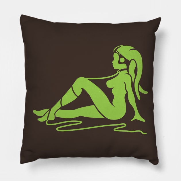 TwiLek Mudflap Girl Pillow by LeftCoast Graphics