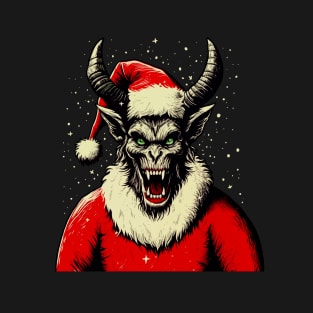 Vintage Krampus Christmas Holiday Horror Graphic T-Shirt
