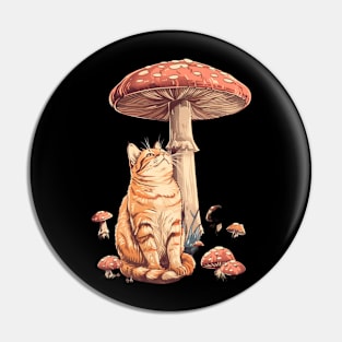 Cat Mushroom Encounters Pawprints in Fungi Pin