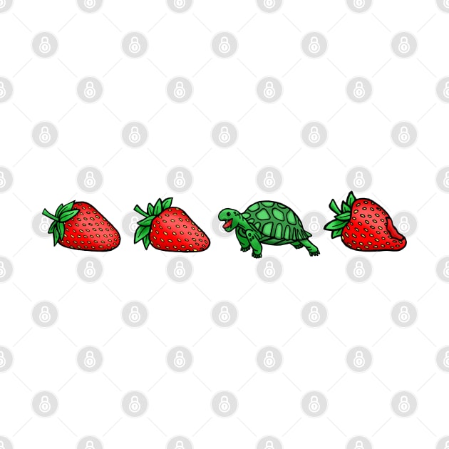 Cute Little Turtle Strawberry by Downtown Rose