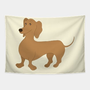 Dog Cartoon Clever Dachshund Tapestry