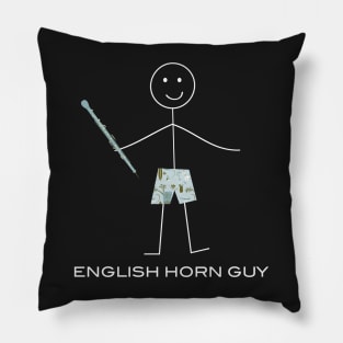 Funny Mens English Horn Pillow