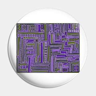 Wacky Maze - Purple, Lavender, Mossy Green, and Forest Green Pin