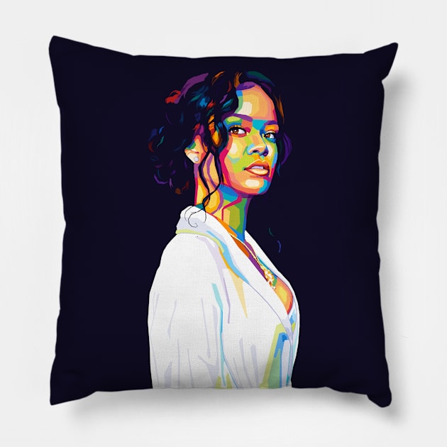 Rihanna Pop Art Pillow by SiksisArt